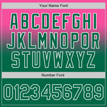 Load image into Gallery viewer, Custom Pink Kelly Green-White Authentic Fade Fashion Baseball Jersey