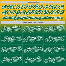 Load image into Gallery viewer, Custom Gold Kelly Green-White Authentic Fade Fashion Baseball Jersey