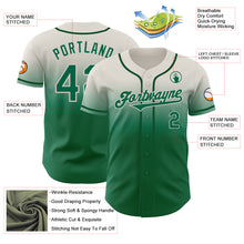 Load image into Gallery viewer, Custom Cream Kelly Green Authentic Fade Fashion Baseball Jersey