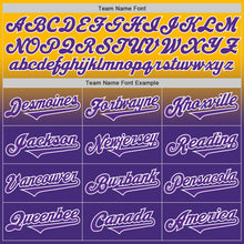 Load image into Gallery viewer, Custom Gold Purple-White Authentic Fade Fashion Baseball Jersey
