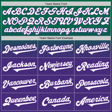 Load image into Gallery viewer, Custom Kelly Green White-Purple Authentic Fade Fashion Baseball Jersey