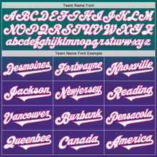 Load image into Gallery viewer, Custom Teal White Purple-Pink Authentic Fade Fashion Baseball Jersey