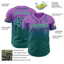 Load image into Gallery viewer, Custom Medium Purple Teal-White Authentic Fade Fashion Baseball Jersey