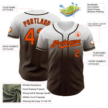 Load image into Gallery viewer, Custom White Orange-Brown Authentic Fade Fashion Baseball Jersey