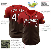 Load image into Gallery viewer, Custom Red White-Brown Authentic Fade Fashion Baseball Jersey
