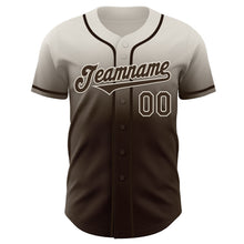 Load image into Gallery viewer, Custom Cream Brown Authentic Fade Fashion Baseball Jersey