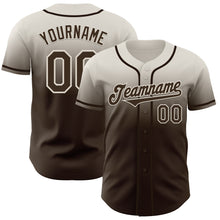 Load image into Gallery viewer, Custom Cream Brown Authentic Fade Fashion Baseball Jersey