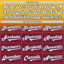 Load image into Gallery viewer, Custom Gold White Crimson-Navy Authentic Fade Fashion Baseball Jersey