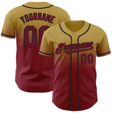 Load image into Gallery viewer, Custom Old Gold Crimson-Black Authentic Fade Fashion Baseball Jersey