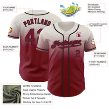 Load image into Gallery viewer, Custom Cream Crimson-Black Authentic Fade Fashion Baseball Jersey