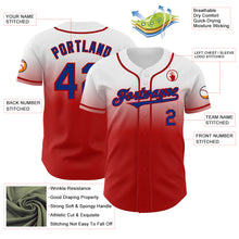 Load image into Gallery viewer, Custom White Royal-Red Authentic Fade Fashion Baseball Jersey