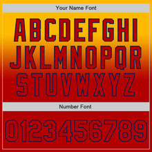 Load image into Gallery viewer, Custom Gold Red-Navy Authentic Fade Fashion Baseball Jersey