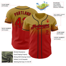 Load image into Gallery viewer, Custom Old Gold Red-Black Authentic Fade Fashion Baseball Jersey
