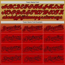Load image into Gallery viewer, Custom Old Gold Red-Black Authentic Fade Fashion Baseball Jersey
