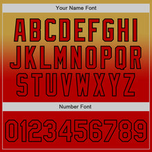 Load image into Gallery viewer, Custom Old Gold Red-Black Authentic Fade Fashion Baseball Jersey