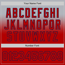 Load image into Gallery viewer, Custom Gray Red-Navy Authentic Fade Fashion Baseball Jersey