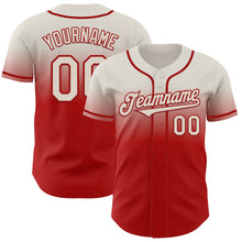 Load image into Gallery viewer, Custom Cream Red Authentic Fade Fashion Baseball Jersey