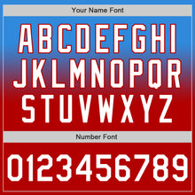 Load image into Gallery viewer, Custom Electric Blue White-Red Authentic Fade Fashion Baseball Jersey