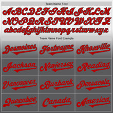 Load image into Gallery viewer, Custom White Red-Steel Gray Authentic Fade Fashion Baseball Jersey