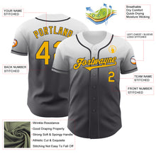 Load image into Gallery viewer, Custom White Gold-Steel Gray Authentic Fade Fashion Baseball Jersey