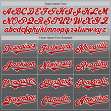 Load image into Gallery viewer, Custom Gray Red Steel Gray-White Authentic Fade Fashion Baseball Jersey