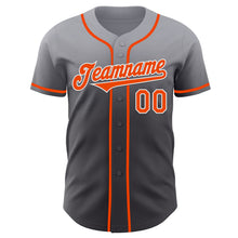 Load image into Gallery viewer, Custom Gray Orange Steel Gray-White Authentic Fade Fashion Baseball Jersey