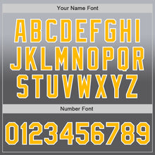 Load image into Gallery viewer, Custom Gray Gold Steel Gray-White Authentic Fade Fashion Baseball Jersey