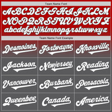 Load image into Gallery viewer, Custom Red White-Steel Gray Authentic Fade Fashion Baseball Jersey