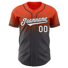 Load image into Gallery viewer, Custom Orange White-Steel Gray Authentic Fade Fashion Baseball Jersey