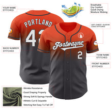 Load image into Gallery viewer, Custom Orange White-Steel Gray Authentic Fade Fashion Baseball Jersey