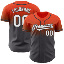 Load image into Gallery viewer, Custom Orange White-Steel Gray Authentic Fade Fashion Baseball Jersey