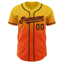 Load image into Gallery viewer, Custom Yellow Black-Orange Authentic Fade Fashion Baseball Jersey