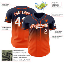 Load image into Gallery viewer, Custom Navy White-Orange Authentic Fade Fashion Baseball Jersey