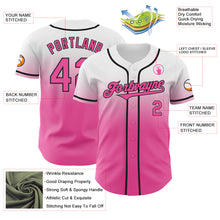 Load image into Gallery viewer, Custom White Pink-Black Authentic Fade Fashion Baseball Jersey