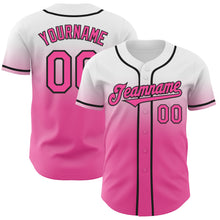 Load image into Gallery viewer, Custom White Pink-Black Authentic Fade Fashion Baseball Jersey
