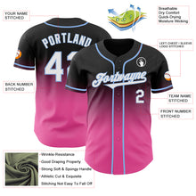 Load image into Gallery viewer, Custom Black White Pink-Light Blue Authentic Fade Fashion Baseball Jersey