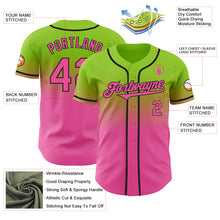 Load image into Gallery viewer, Custom Neon Green Pink-Black Authentic Fade Fashion Baseball Jersey