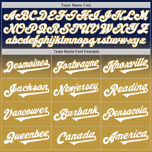 Load image into Gallery viewer, Custom Navy White-Old Gold Authentic Fade Fashion Baseball Jersey