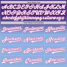 Load image into Gallery viewer, Custom Purple White Light Blue-Pink Authentic Fade Fashion Baseball Jersey