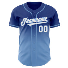 Load image into Gallery viewer, Custom Royal White-Light Blue Authentic Fade Fashion Baseball Jersey