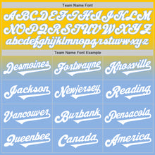 Load image into Gallery viewer, Custom Yellow White-Light Blue Authentic Fade Fashion Baseball Jersey