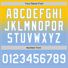 Load image into Gallery viewer, Custom Yellow White-Light Blue Authentic Fade Fashion Baseball Jersey