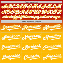 Load image into Gallery viewer, Custom Red White-Gold Authentic Fade Fashion Baseball Jersey