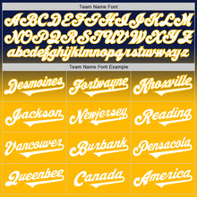 Load image into Gallery viewer, Custom Navy White-Gold Authentic Fade Fashion Baseball Jersey