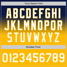 Load image into Gallery viewer, Custom Navy White-Gold Authentic Fade Fashion Baseball Jersey