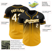 Load image into Gallery viewer, Custom Black White-Gold Authentic Fade Fashion Baseball Jersey