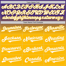 Load image into Gallery viewer, Custom Purple White-Gold Authentic Fade Fashion Baseball Jersey