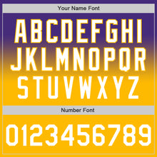 Load image into Gallery viewer, Custom Purple White-Gold Authentic Fade Fashion Baseball Jersey