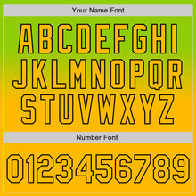 Load image into Gallery viewer, Custom Neon Green Gold-Black Authentic Fade Fashion Baseball Jersey