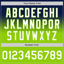 Load image into Gallery viewer, Custom Navy White-Neon Green Authentic Fade Fashion Baseball Jersey